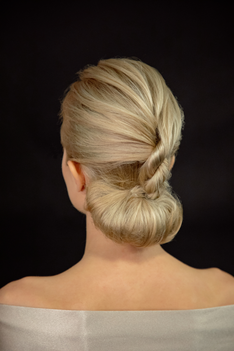 Pinned-up hairstyle