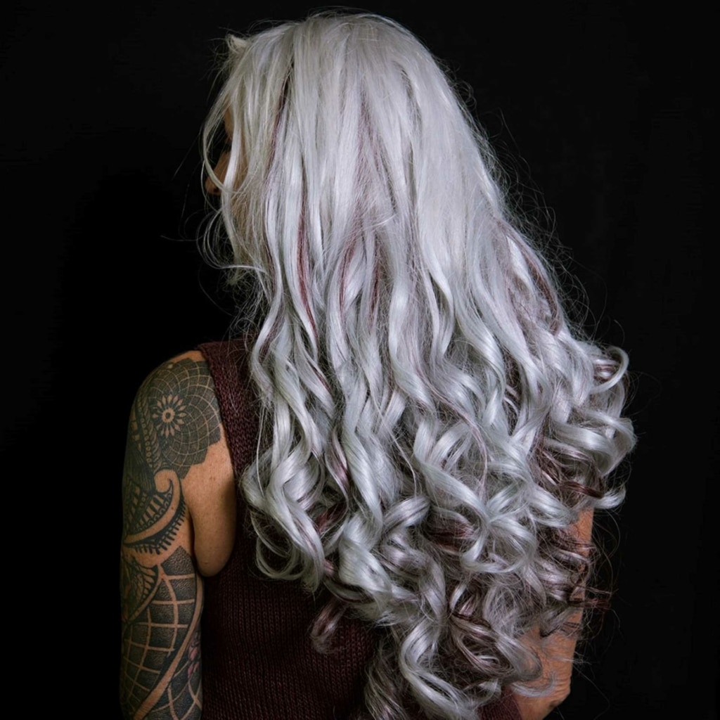 Long silver-grey Hairdreams real hair