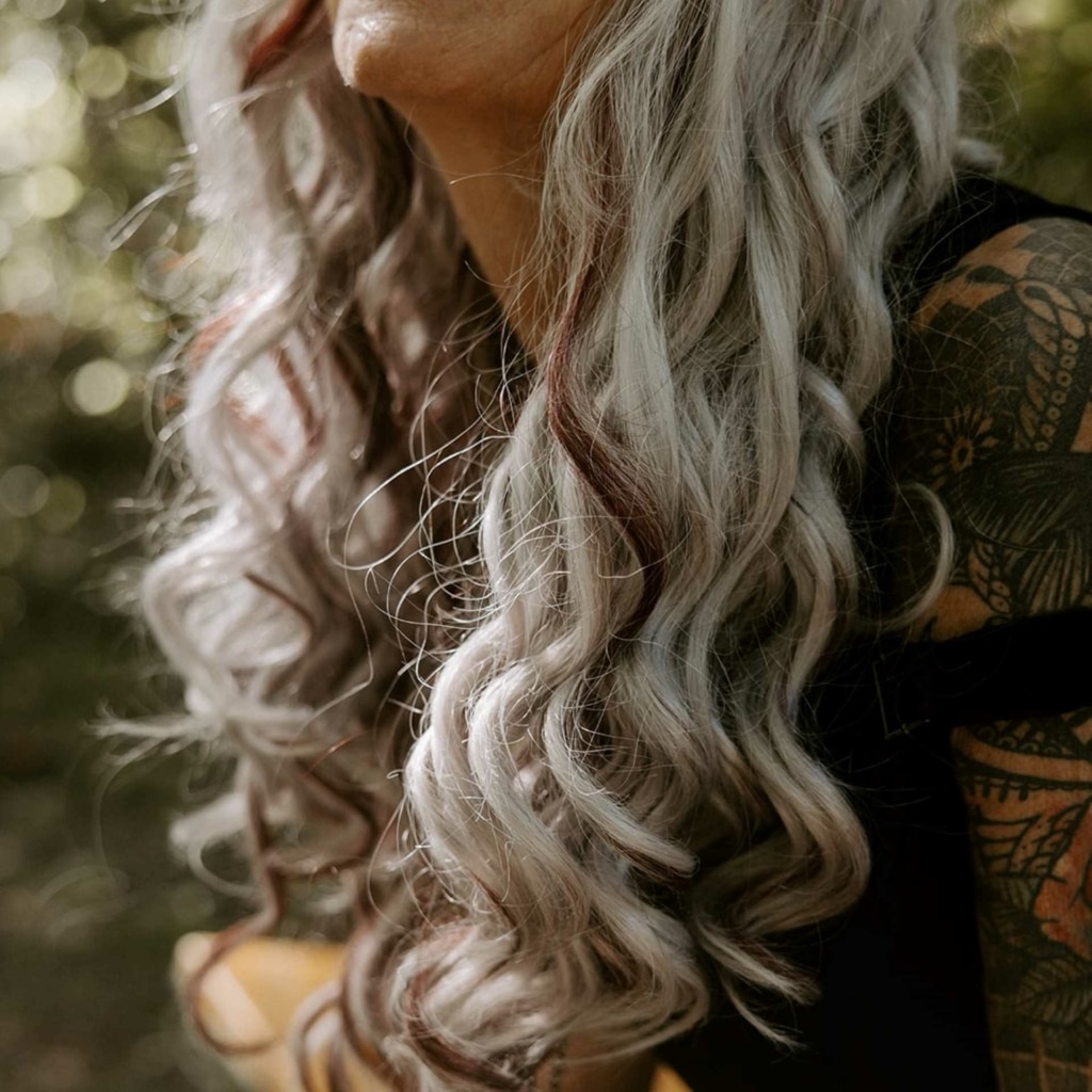 Capelli veri lunghi grigio argento Hairdreams