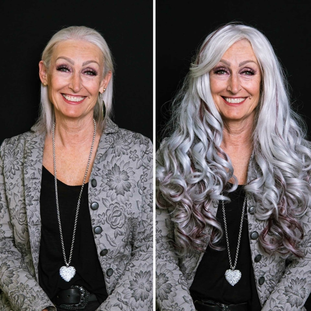Vorher-Nachher-Vergleich einer Hairdreams MicroLines-Haarverdichtung