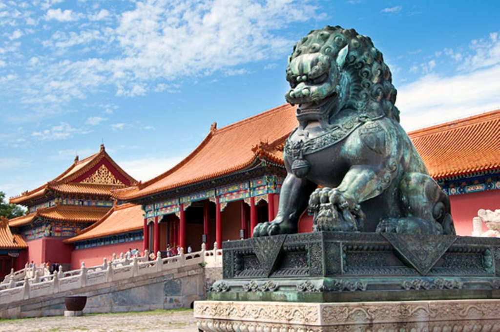 Lion statue in china