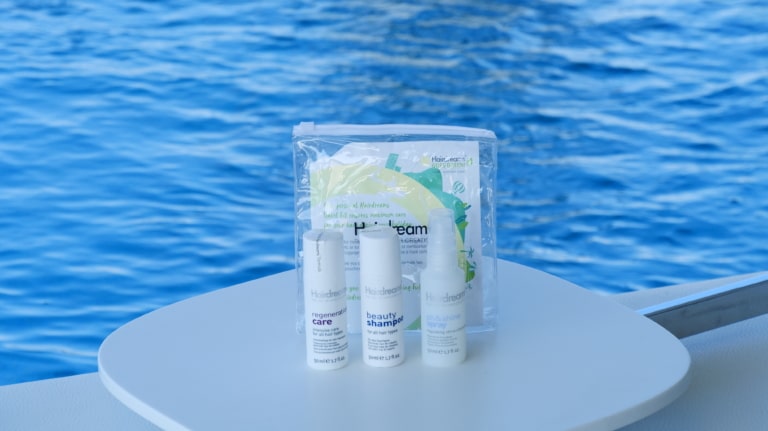 Product photo with pool in the background